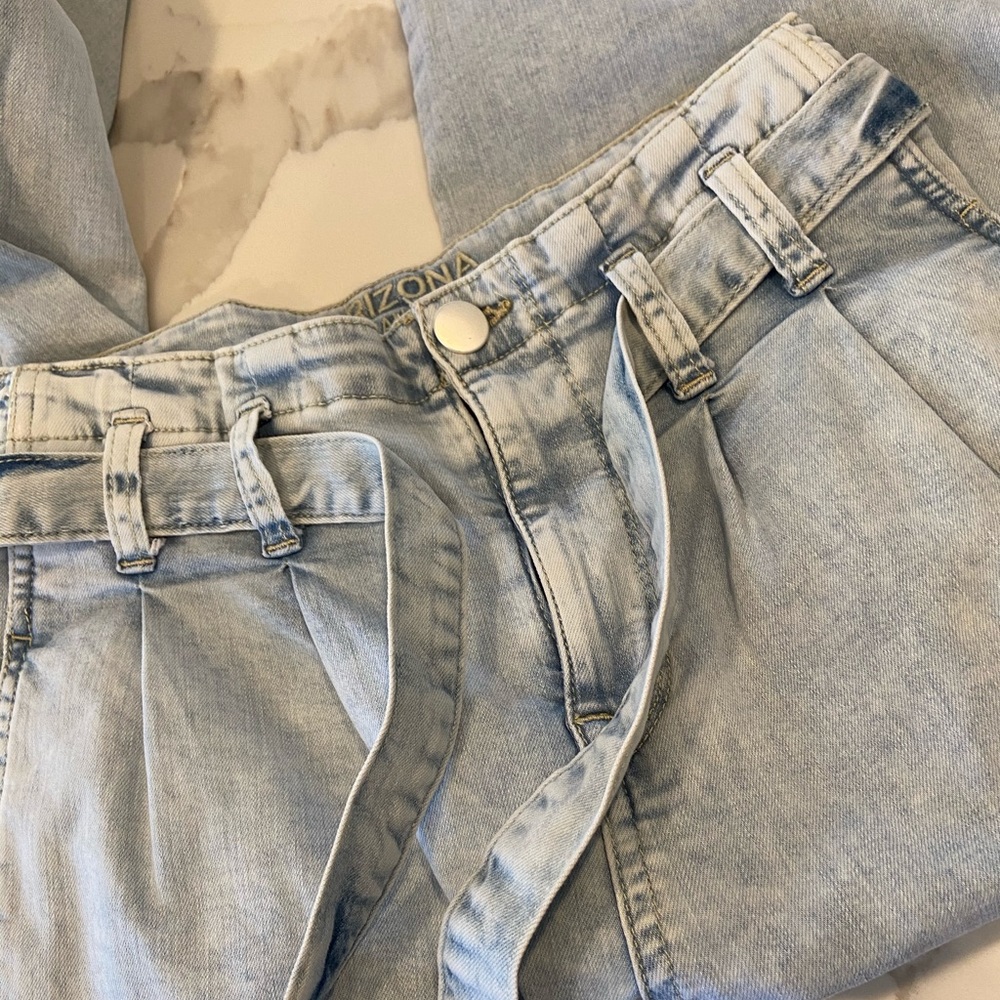 Arizona Denim high waisted paper bag crop jeans